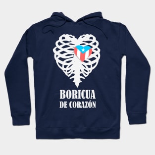 Boricua Flag Heart X-Ray Text Hoodie